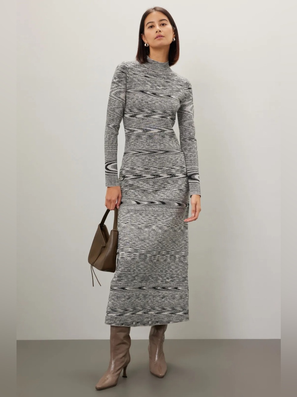 *Flawed RTR Rosette Getty Mock Neck Knit Dress (0317)